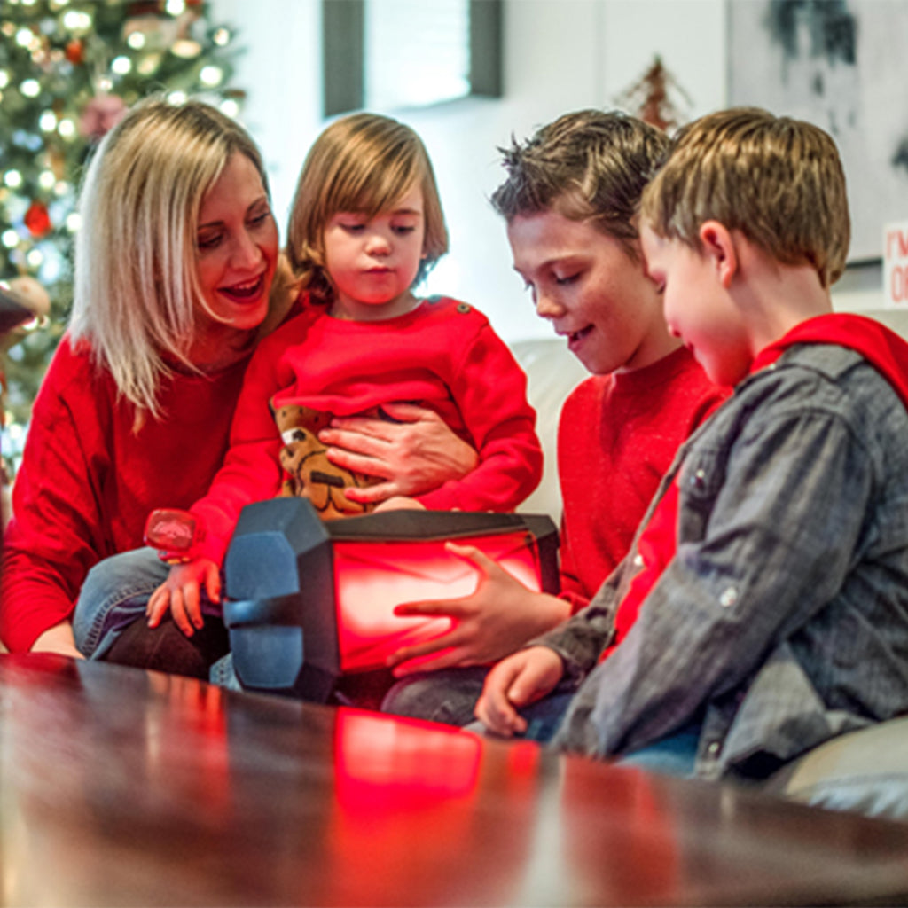 Family with Nuvelon Flare Bluetooth Speakers with Light